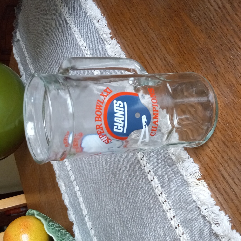 New York Giants Super Bowl XXl Champions Glass Beer Mug